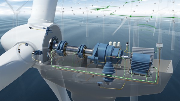 Am Condition Monitoring System sind sieben Beschleunigungssensoren am Antrieb der Windenergieanlage verbaut.