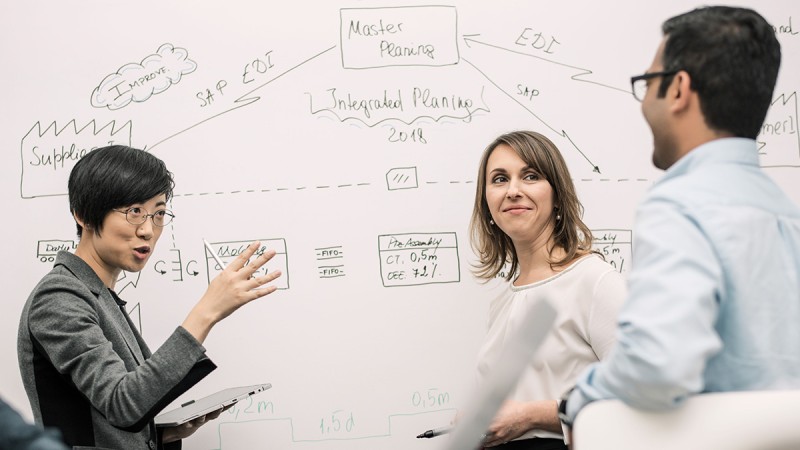 Group of international employees at Schaeffler in a meeting